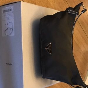 Prada Tessuto black vintage nylon sports bag